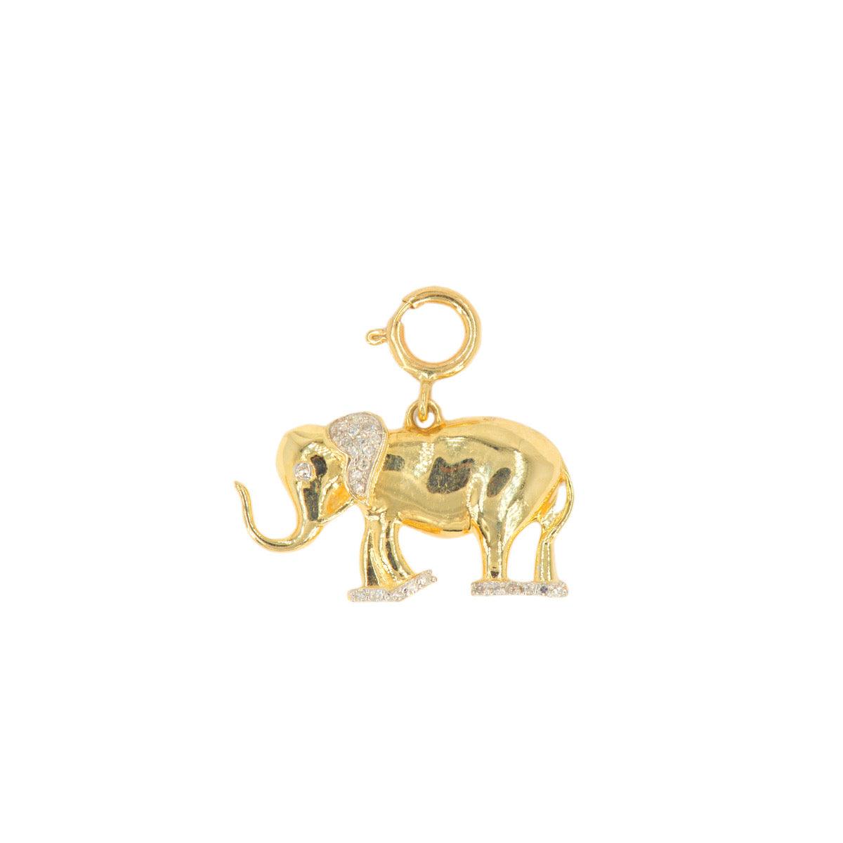 10k Yellow Gold and Diamond 'Elephant' Charm - 10015 - Johnny Dang & Co
