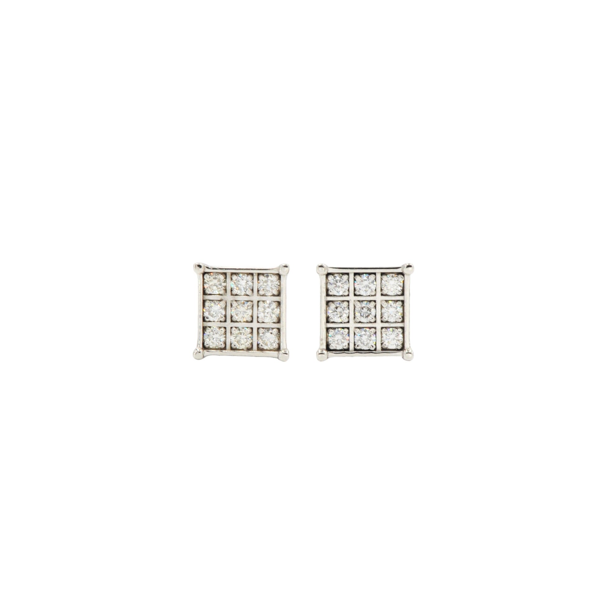 Diamond Channel Set Square Earrings Pair - Johnny Dang & Co