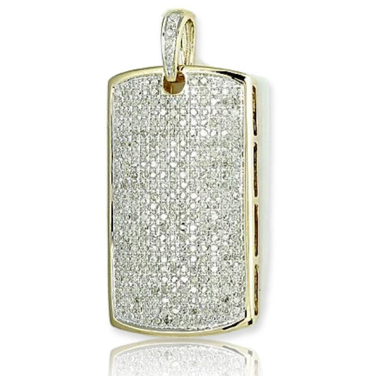 10KY 1.00CTW DIAMOND DOGTAG PENDANT - Johnny Dang & Co