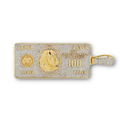 10K Benjamin Franklin Bill Pendant - Johnny Dang & Co
