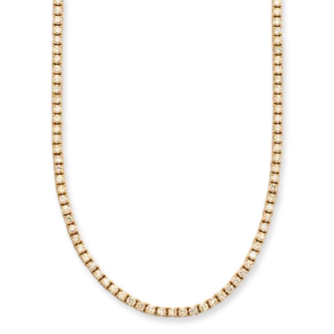 14KY 8.93CTW DIAMOND TENNIS NECKLACE - Johnny Dang & Co
