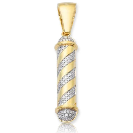 10KY 1.00CTW DIAMOND BARBER POLE PENDANT - Johnny Dang & Co
