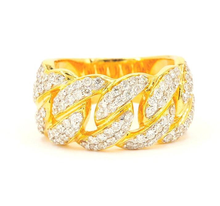 10KY 1.65CTW DIAMOND MIAMI CUBAN MENS RING - Johnny Dang & Co