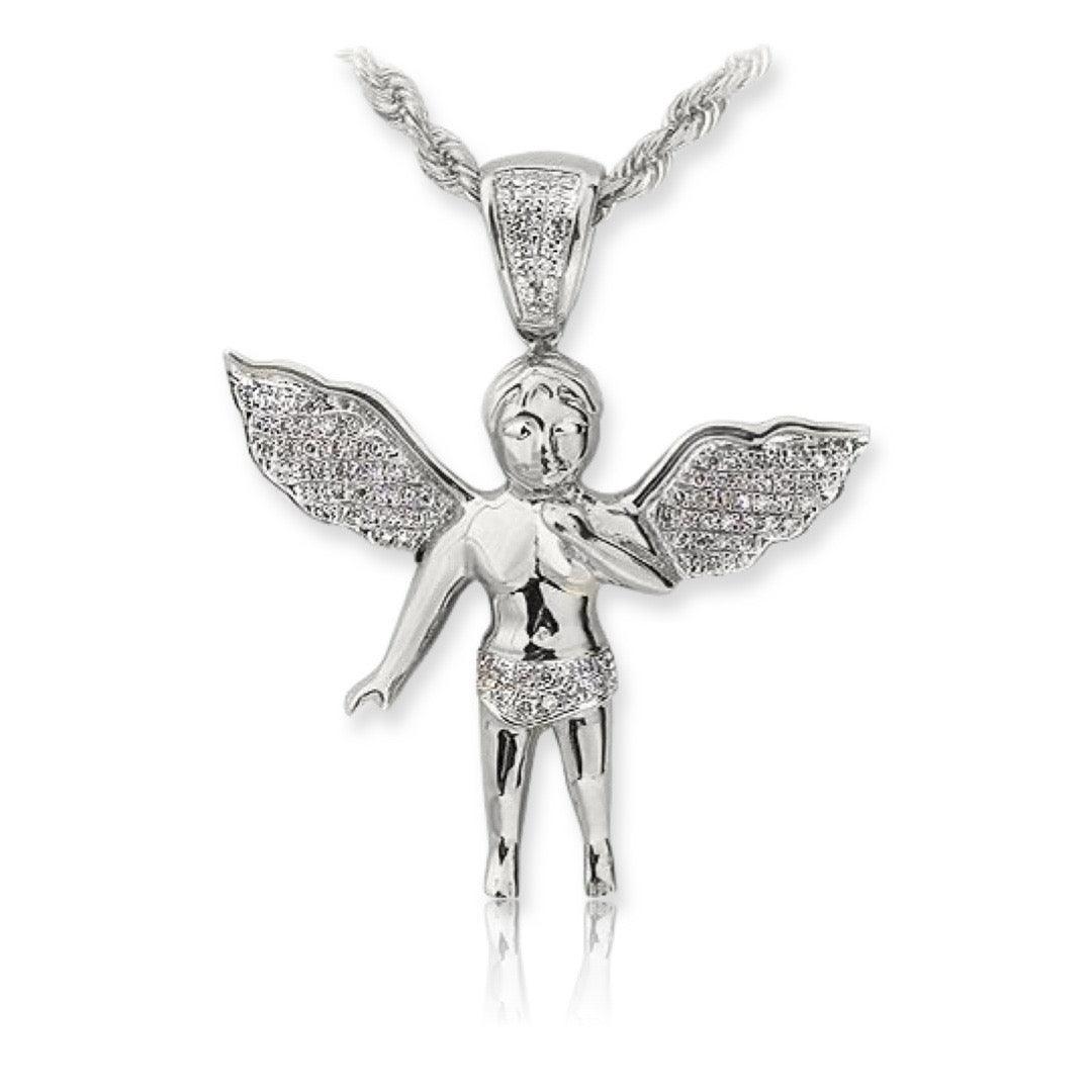 10KW 0.25CTW DIAMOND ANGEL PENDANT - Johnny Dang & Co