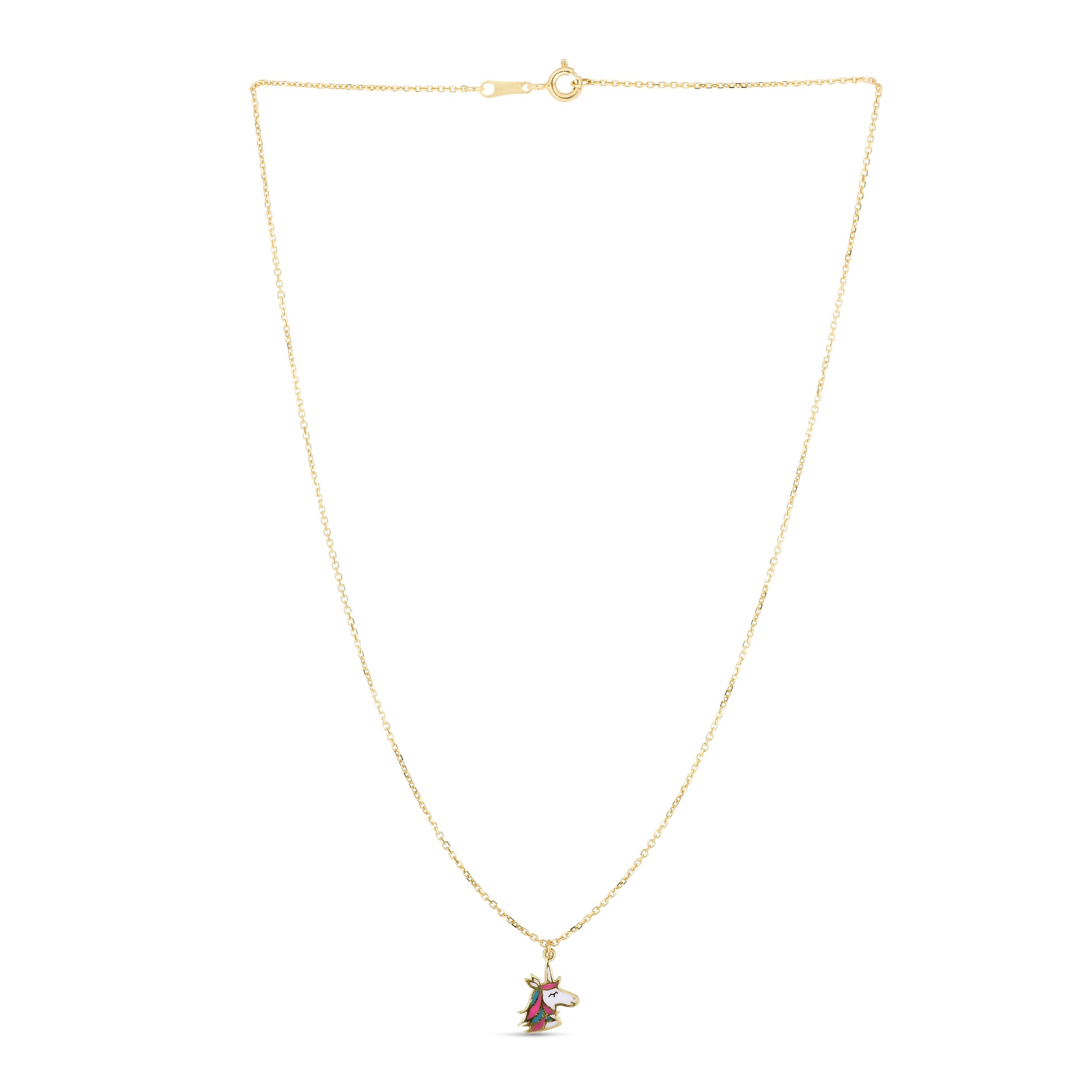 Kids 14K Gold Enamel Unicorn Necklace - Johnny Dang & Co