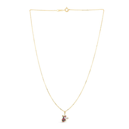 Kids 14K Gold Enamel Unicorn Necklace - Johnny Dang & Co