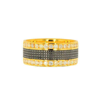 14K 1.0 CTTW Men's Diamond And Black Plated Center Designer Band - Johnny Dang & Co