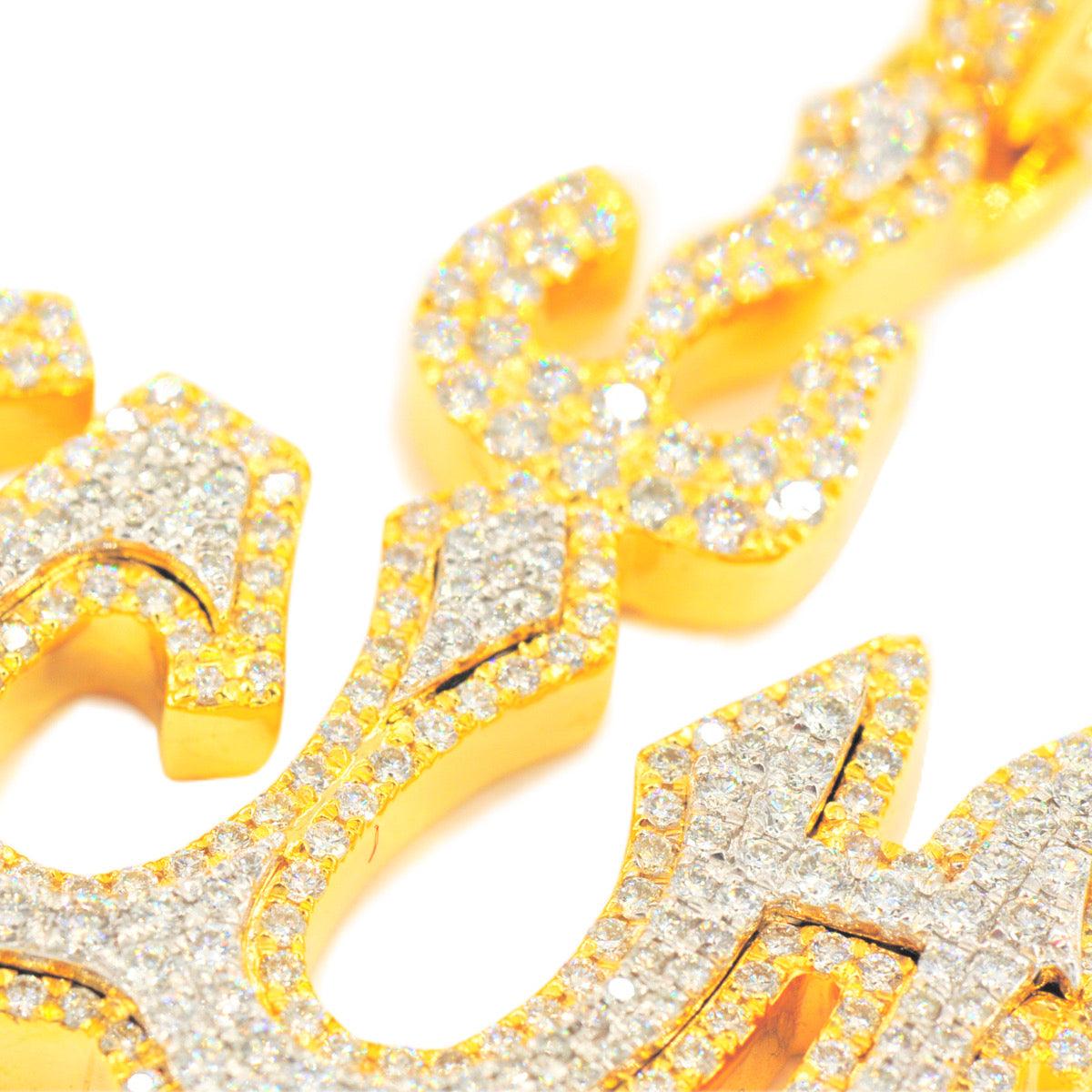 14KY+W TWO TONE 2.50CTW DIAMOND 'ALLAH' PENDANT - Johnny Dang & Co