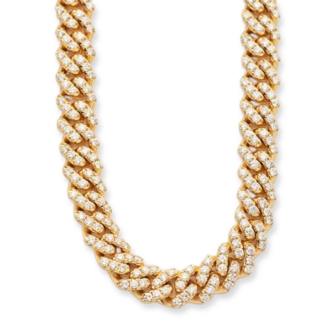10KY 29.31CTW DIAMOND MIAMI CUBAN NECKLACE - Johnny Dang & Co