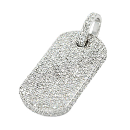 14KW 6.75CTW DIAMOND DOGTAG PENDANT FULLY ICED - Johnny Dang & Co