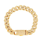 10k Gold 10.71ct Diamond 12.5mm Cuban Bracelet 8.5" - Johnny Dang & Co