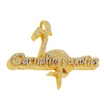 14k Gold 3.5ctw VS Diamond Custom Logo Pendant 1.9" x 2.5" - Johnny Dang & Co