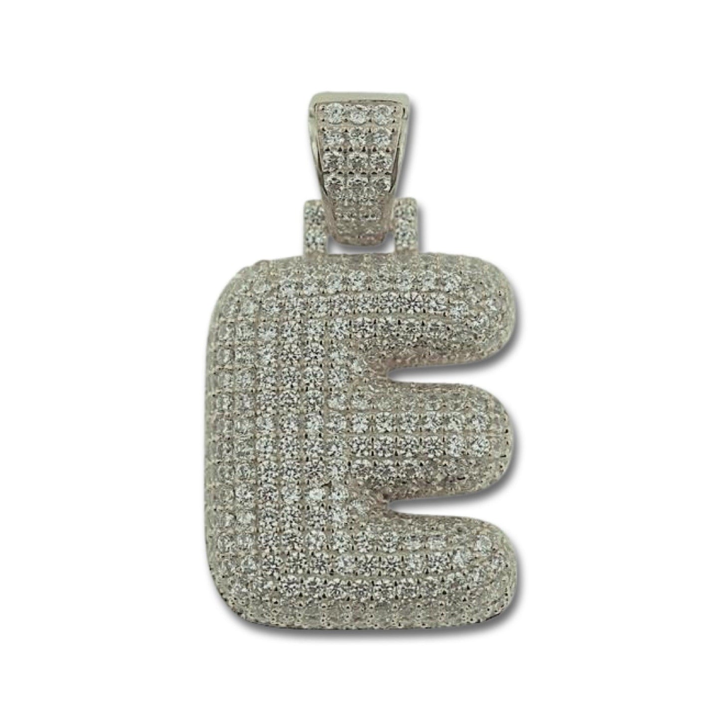TVJE- Sterling Silver CZ Letter E Pendant - Johnny Dang & Co