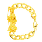 14k Yellow Gold Custom JD&Co Exclusive Grim Reaper Santa Muerte Link Bracelet. - Johnny Dang & Co