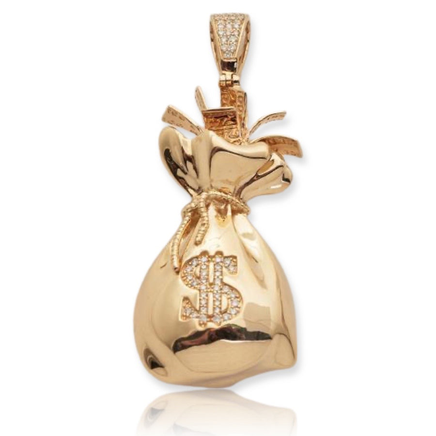 14KY 0.35CTW DIAMOND MONEY BAG PENDANT