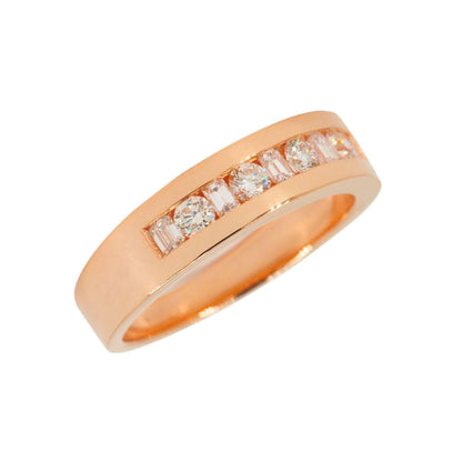 CUSTOM 9 DIAMOND EMERALD AND ROUND GOLD RING BAND - Johnny Dang & Co