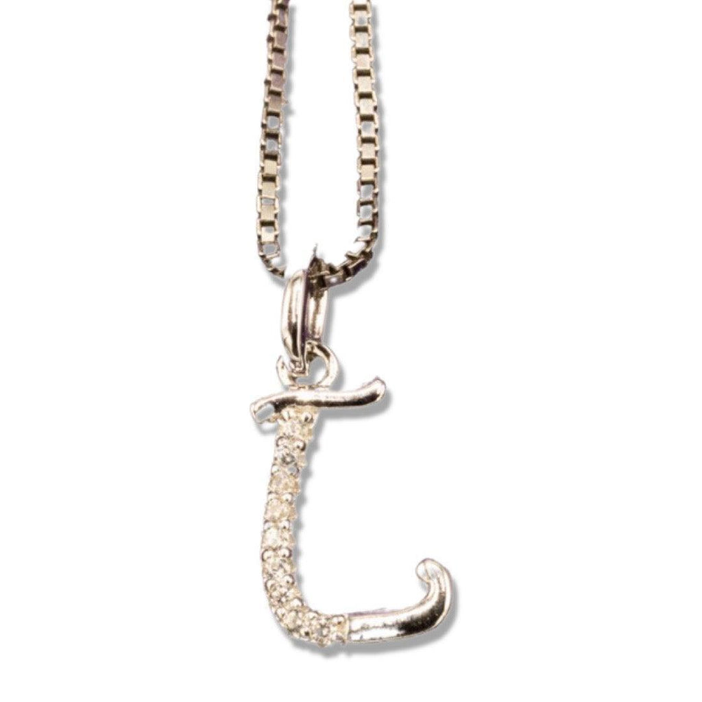 MINI SCRIPT LETTERS SILVER 925 WHITE GOLD PLATED - Johnny Dang & Co