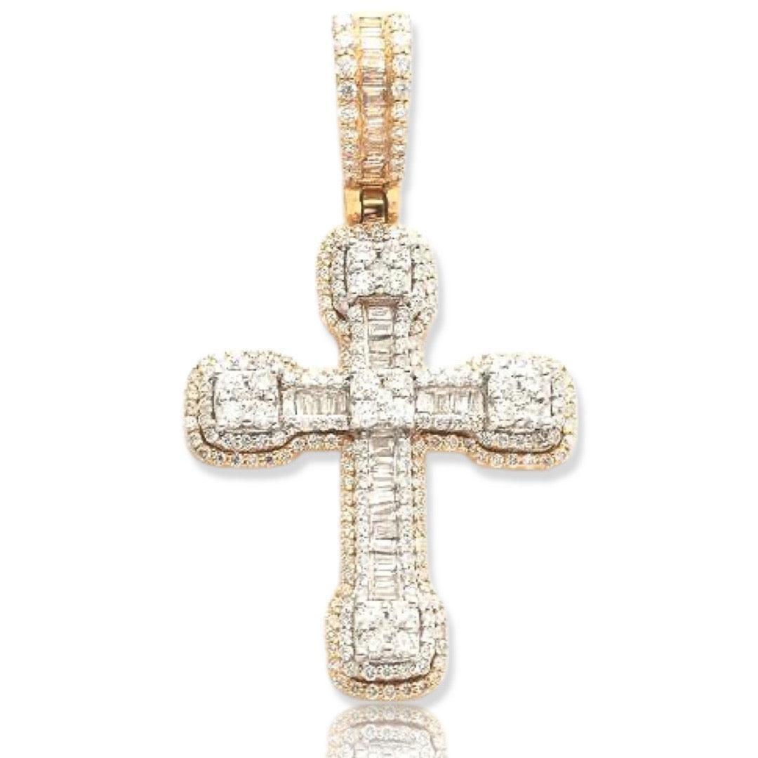 14KY+W 1.05CTW BAGUETTE DIAMOND CROWW WITH SQUARE - Johnny Dang & Co