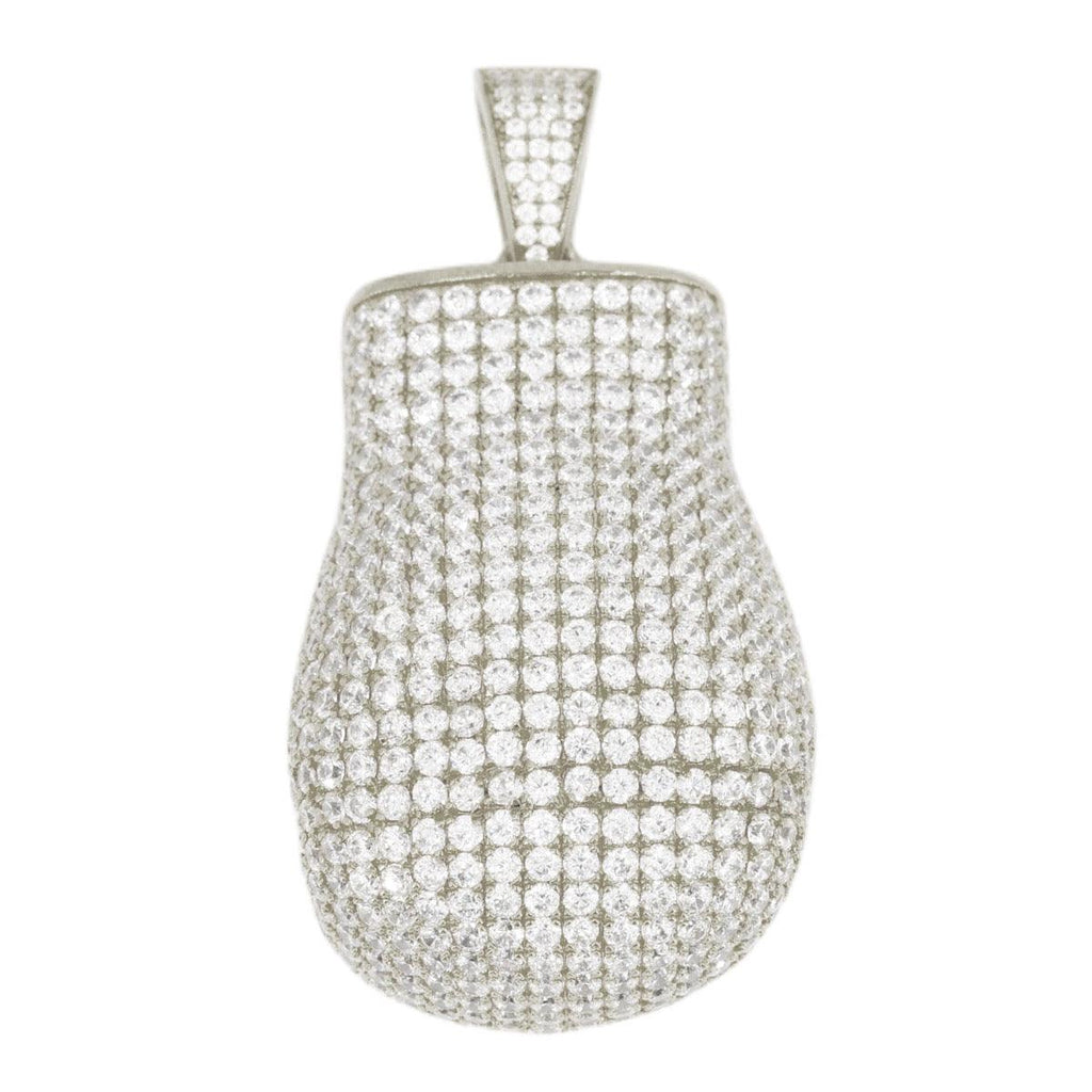 Sterling Silver with CZ High Polished Boxing Glove - Hollow - Johnny Dang & Co