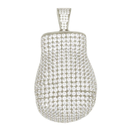 Sterling Silver with CZ High Polished Boxing Glove - Hollow - Johnny Dang & Co