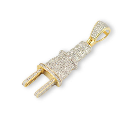 10K Yellow Gold Plug Pendant - Johnny Dang & Co