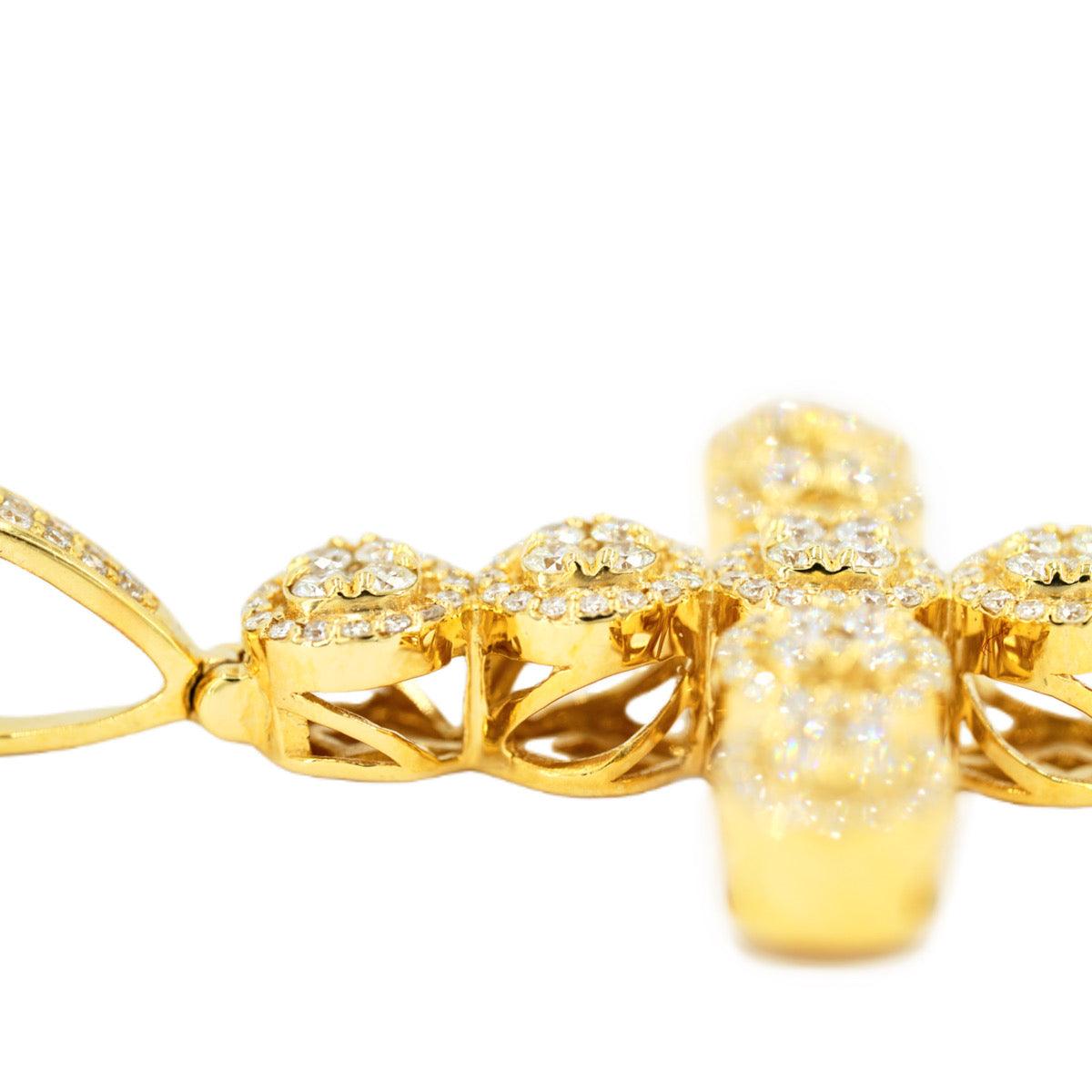 14KY 1.90CTW DIAMOND CLUSTER DESIGN CROSS - Johnny Dang & Co