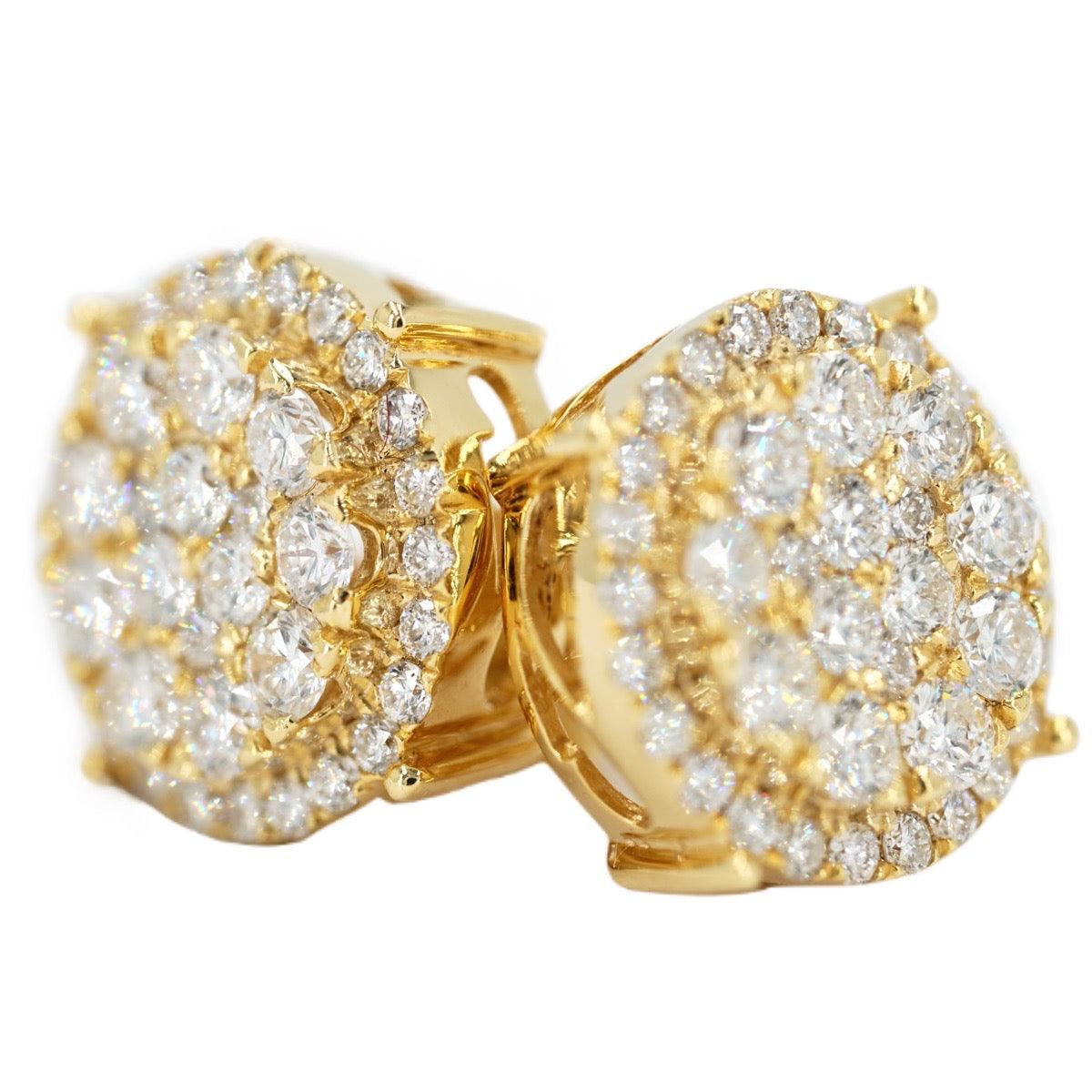 14K 2.00CTW DIAMOND ROUND CLUSTER EARRINGS WITH HALO - Johnny Dang & Co