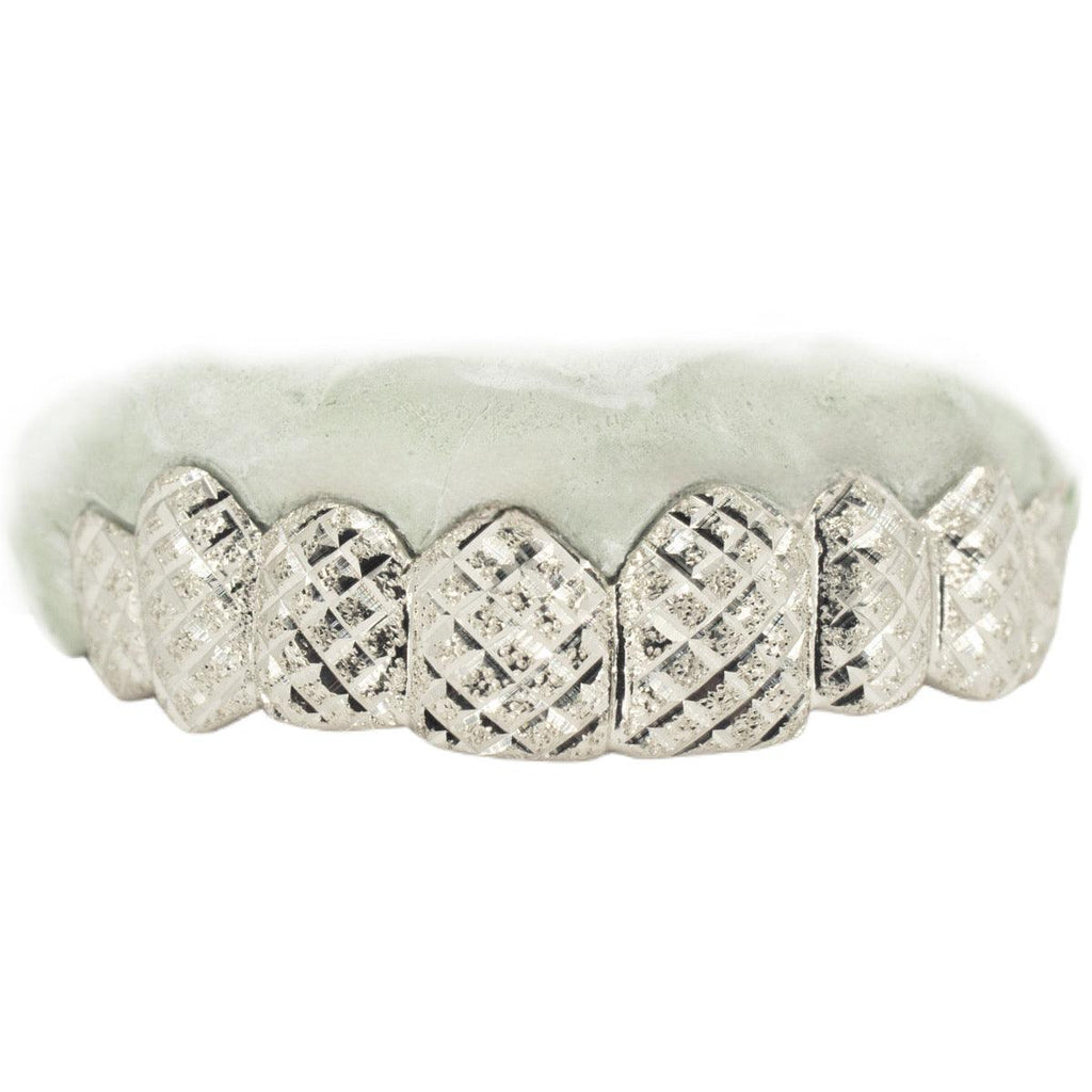 JDTK-3002-D- 8 Teeth Gold Grillz With Diamond Dust and Diamond Cuts. - Johnny Dang & Co