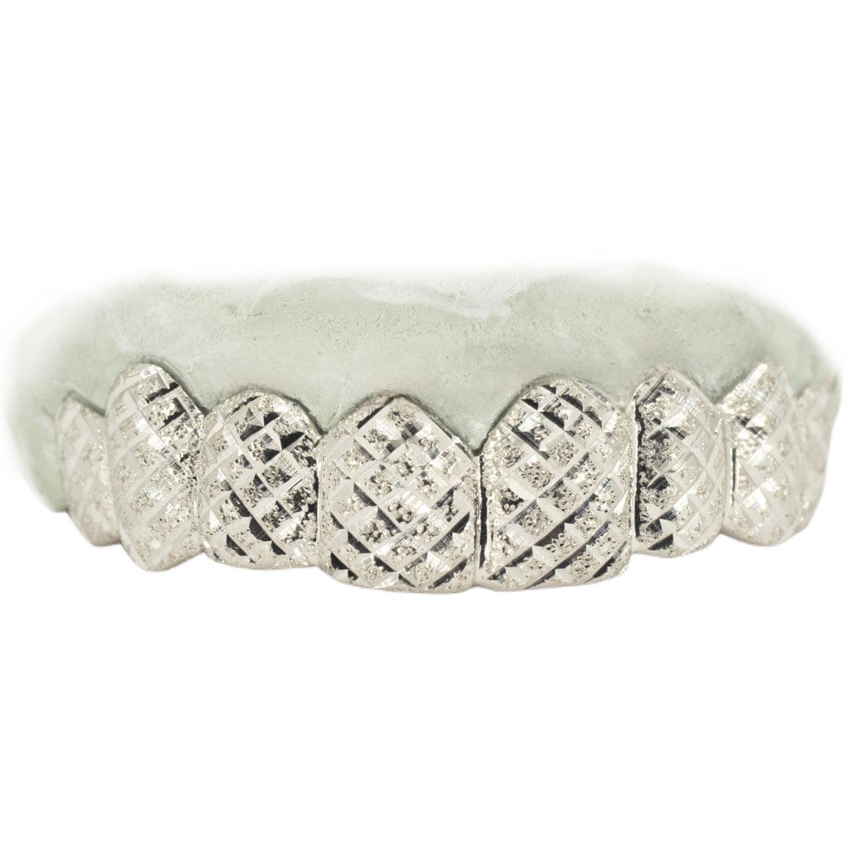 JDTK-3002-D- 8 Teeth Gold Grillz With Diamond Dust and Diamond Cuts. - Johnny Dang & Co