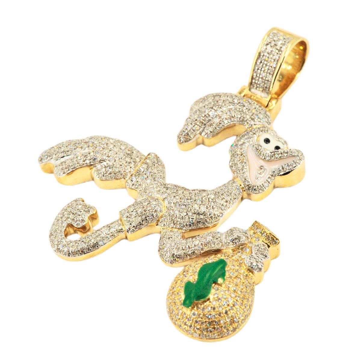 10k Yellow Gold 2.15ctw Diamond Money Bag Roadrunner - Johnny Dang & Co