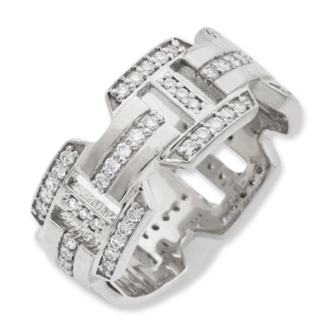14KW 0.75CTW DIAMOND MARINER LINK MENS RING - Johnny Dang & Co