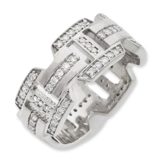 14KW 0.75CTW DIAMOND MARINER LINK MENS RING - Johnny Dang & Co