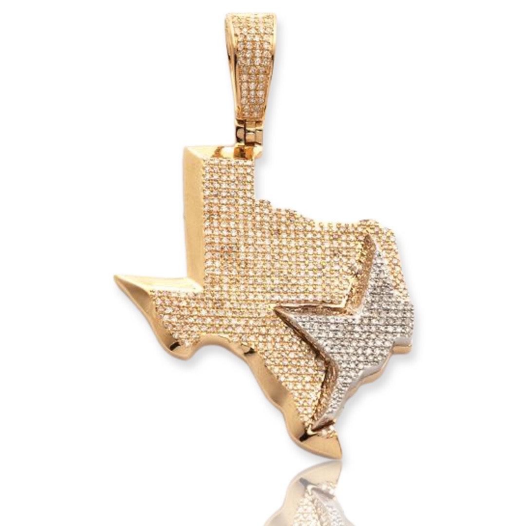 10KY+W 0.80CTW DIAMOND 3-D STATE PENDANT - Johnny Dang & Co