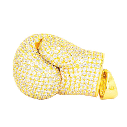 Sterling Silver with CZ High Polished Boxing Glove - Hollow - Johnny Dang & Co