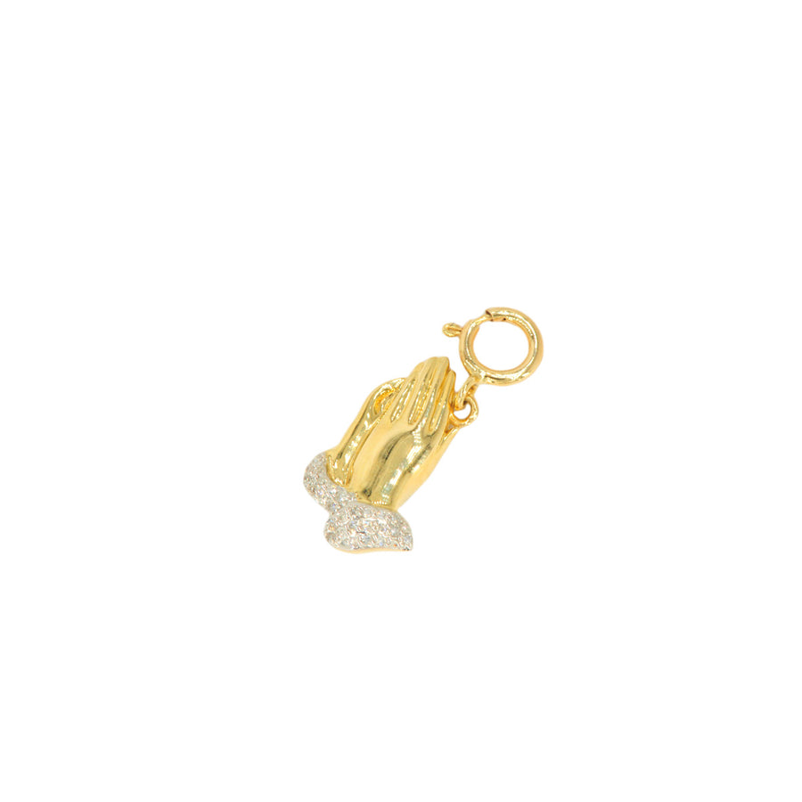 10k Yellow Gold and Diamond 'Praying Hands' Charm - 10034