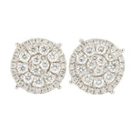 14KW 1.50CTW DIAMOND ROUND CLUSTER EARRINGS WITH HALO - Johnny Dang & Co