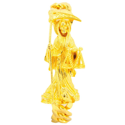 14k Yellow Gold Custom JD&Co Exclusive Grim Reaper Santa Muerte Link Bracelet. - Johnny Dang & Co