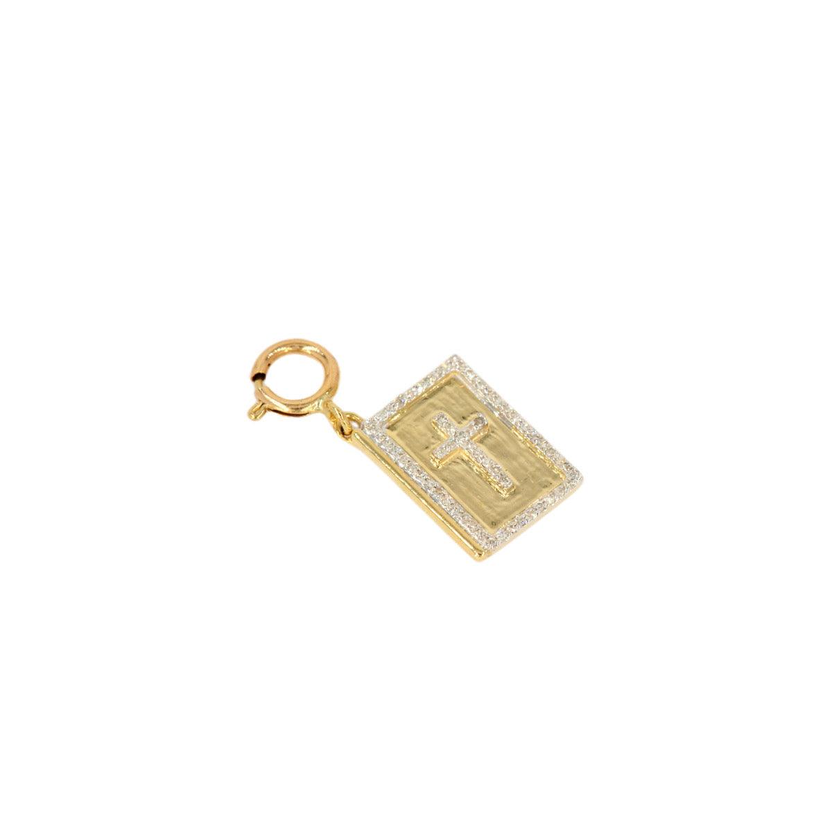 10k Yellow Gold and Diamond 'Bible' Charm - 10005 - Johnny Dang & Co