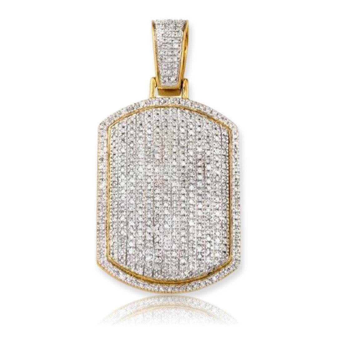 10KY 1.25CTW DIAMOND 3-D DOGTAG PENDANT - Johnny Dang & Co