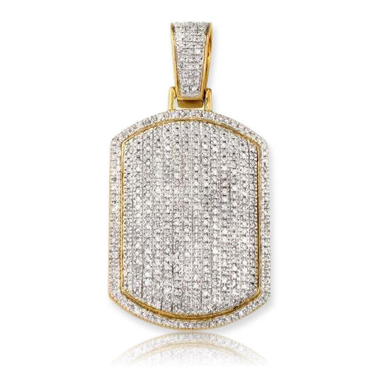 10KY 1.25CTW DIAMOND 3-D DOGTAG PENDANT - Johnny Dang & Co