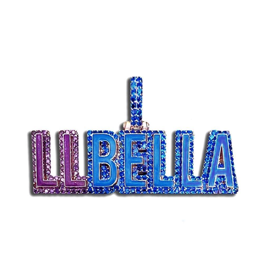 HP21-436 -Glow In The Dark Purple And Blue Diamond Pendant - Johnny Dang & Co