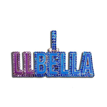 HP21-436 -Glow In The Dark Purple And Blue Diamond Pendant - Johnny Dang & Co