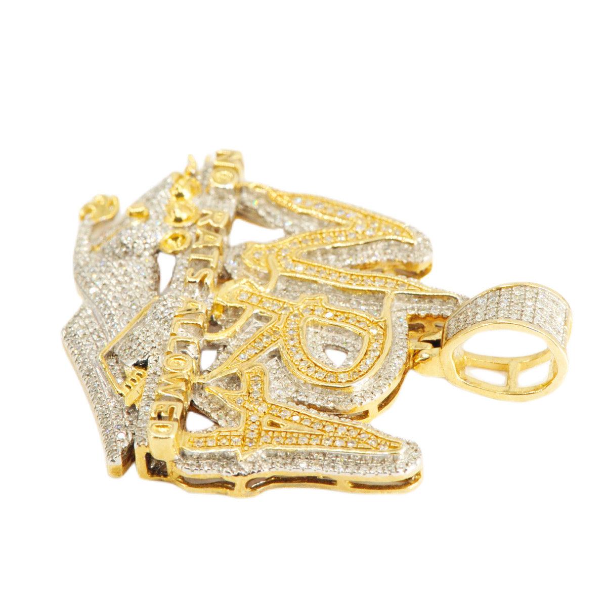 10K YELLOW GOLD 1.00CTW DIAMOND ‘NRA NO RATS ALLOWED’ PENDANT - Johnny Dang & Co