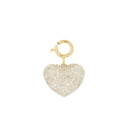 10k Yellow gold and Diamond Puff Heart Charm - 10055 - Johnny Dang & Co