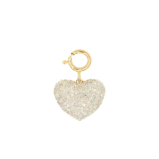 10k Yellow gold and Diamond Puff Heart Charm - 10055 - Johnny Dang & Co