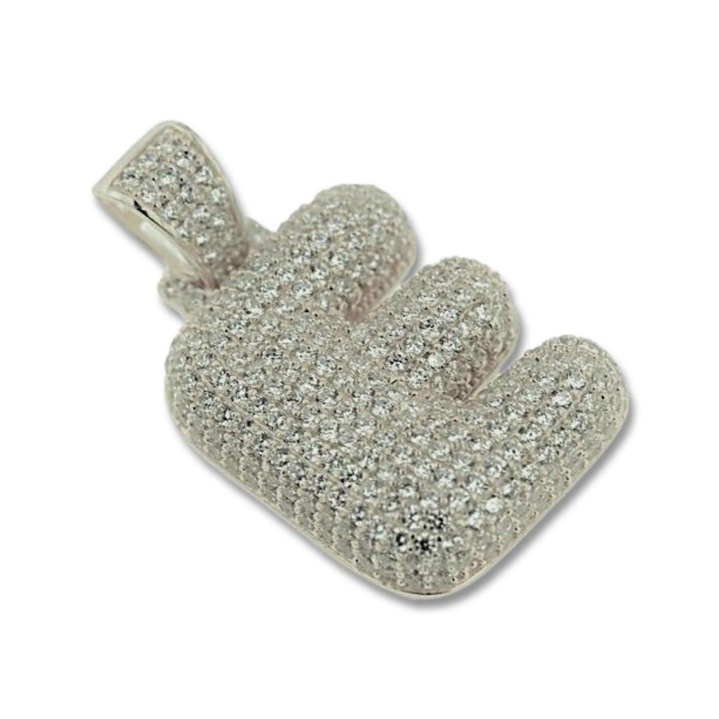 TVJE- Sterling Silver CZ Letter E Pendant - Johnny Dang & Co