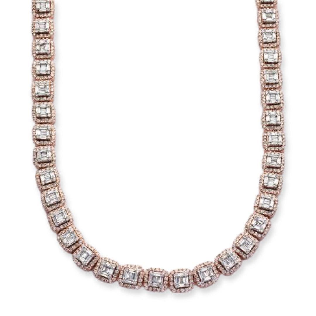 10KR+W 16.75CTW BAGUETTE DIAMOND SQUARE CLUSTER - Johnny Dang & Co