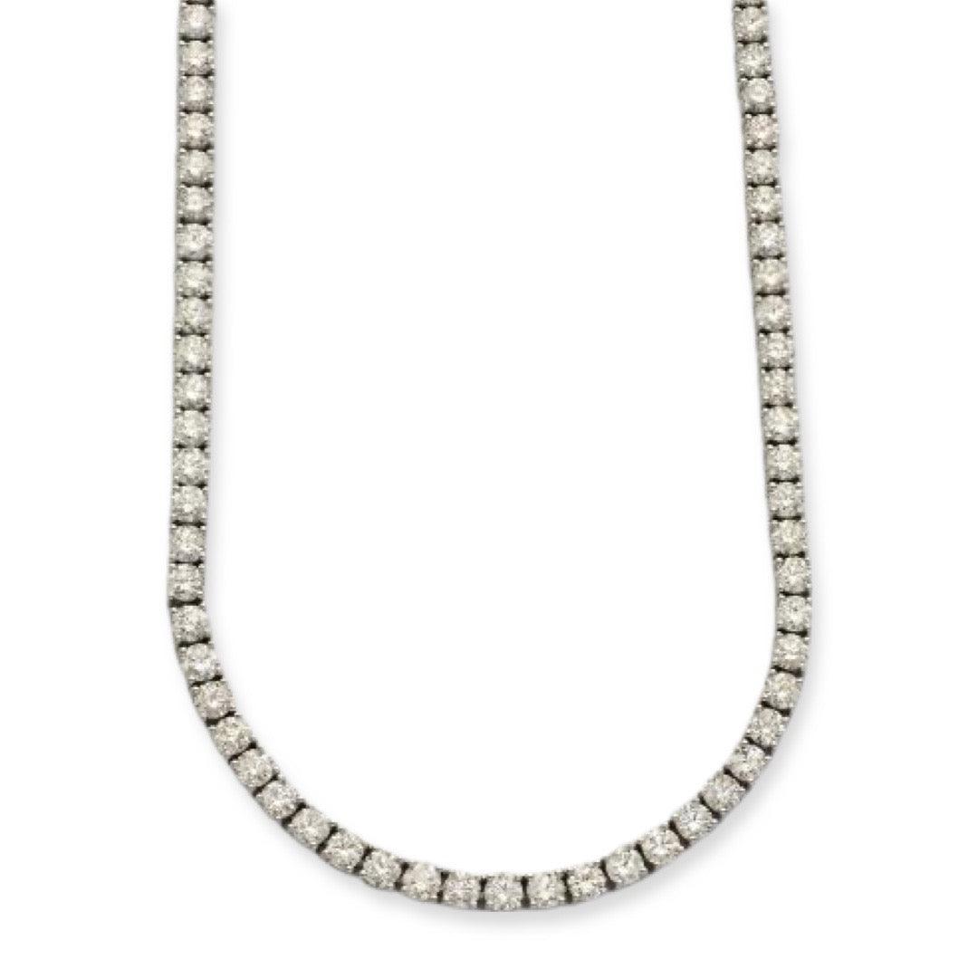 14KW 29.70CTW DIAMOND TENNIS NECKLACE - Johnny Dang & Co