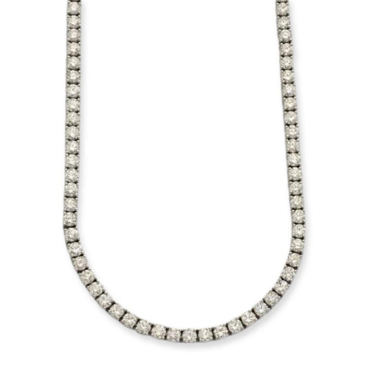 14KW 29.70CTW DIAMOND TENNIS NECKLACE - Johnny Dang & Co