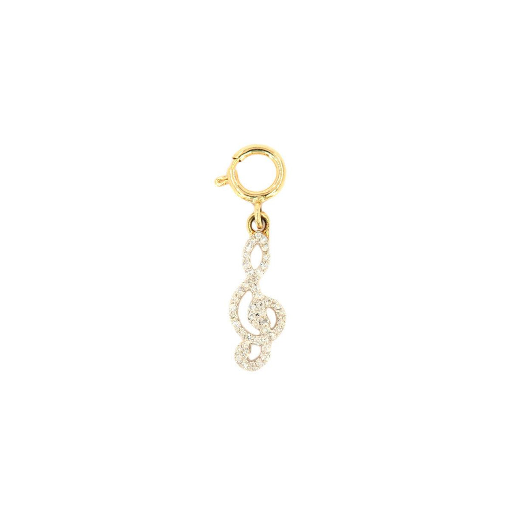 10k Yellow Gold and Diamond 'Treble Clef' Charm - 10035 - Johnny Dang & Co